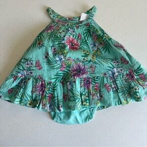 NWOT Baby GAP floral Halter dress size 0-3 months with bloomers summer jade